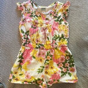 Old Navy 3T flutter-sleeve, floral print, romper.